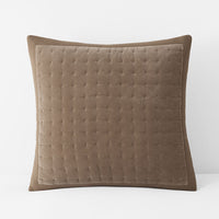 Tufted Stitch Velvet Quilted Sham - Latte, Euro,Latte