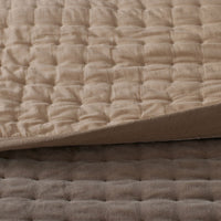 Tufted Stitch Velvet Quilted Sham - Latte, Standard,Latte