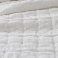 Tufted Stitch Velvet Quilted Sham - White, Standard,White