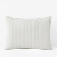 Tufted Stitch Velvet Quilted Sham - White, King,White