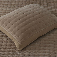 Tufted Stitch Velvet Quilt - Latte, Full/Queen,Latte