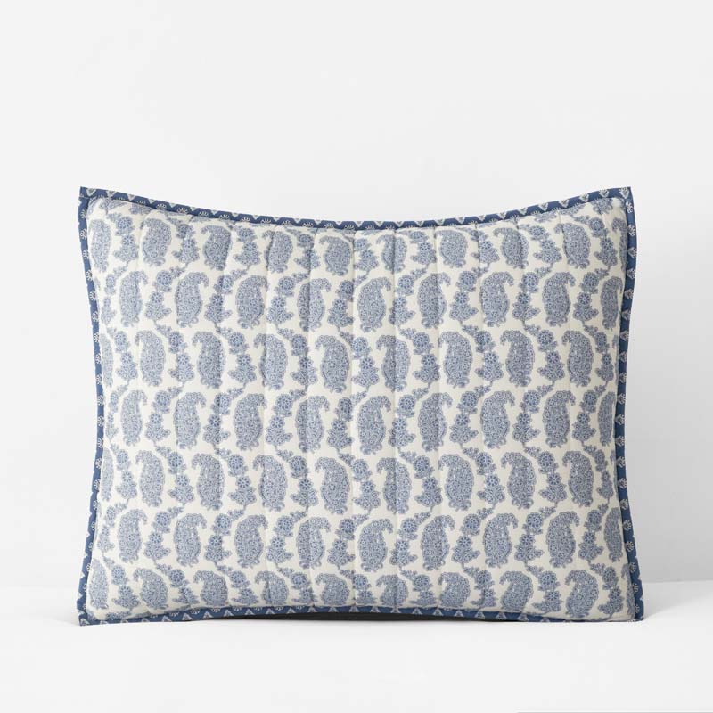 Jiya Reversible Quilted Sham - Blue, Standard,Blue