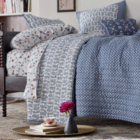 Jiya Reversible Quilted Sham - Blue, Standard,Blue