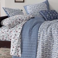 Jiya Reversible Quilted Sham - Blue, Standard,Blue