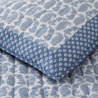 Jiya Reversible Quilted Sham - Blue, Standard,Blue