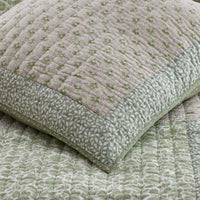 Megara Patchwork Quilted Sham - Green, Standard,Green