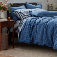 Mini-Prints Garment Washed Cotton Percale Bed Sheet Set - Milos, Twin,Milos