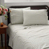 Mini-Prints Garment Washed Cotton Percale Bed Sheet Set - Tulips, Twin,Tulips