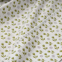 Mini-Prints Garment Washed Cotton Percale Bed Sheet Set - Tulips, Twin,Tulips