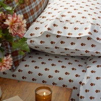 Mini-Prints Garment Washed Cotton Percale Bed Sheet Set - Flowers, King,Flowers