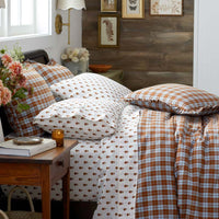 Mini-Prints Garment Washed Cotton Percale Bed Sheet Set - Flowers, King,Flowers