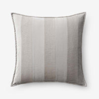 Velvet Linen Stripe Decorative Square Pillow Cover - Gray, 20 in. x 20 in.,Gray