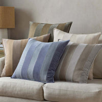 Velvet Linen Stripe Decorative Square Pillow Cover - Sand, 20 in. x 20 in.,Sand