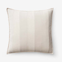 Velvet Linen Stripe Decorative Square Pillow Cover - Sand, 20 in. x 20 in.,Sand