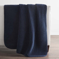 Tufted Stitch Velvet Throw - Navy,Navy
