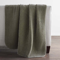 Tufted Stitch Velvet Throw - Olive Green,Olive Green