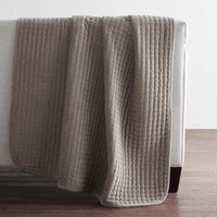 Tufted Stitch Velvet Throw - Taupe,Taupe