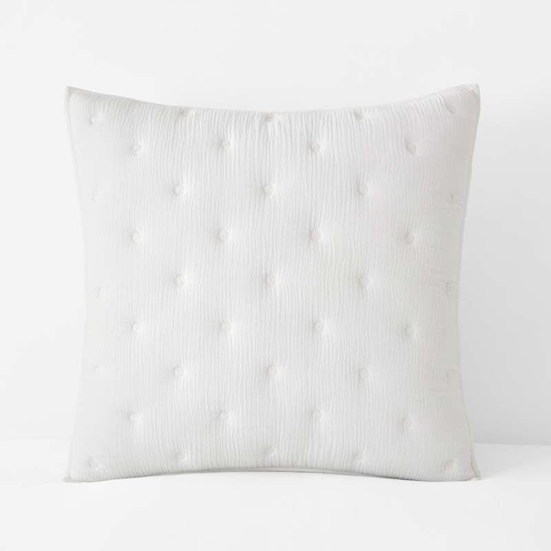 Gauze Deco Quilted Sham - Off White, Euro,Off White