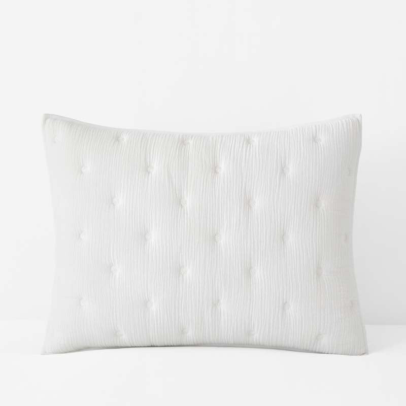 Gauze Deco Quilted Sham - Off White, Standard,Off White
