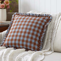 Classic Plaids Yarn-Dyed Cotton Decorative Square Pillow Cover - Harbor Plaid,Harbor Plaid