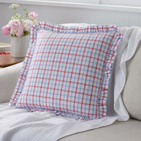 Classic Plaids Yarn-Dyed Cotton Decorative Square Pillow Cover - Graph Plaid,Graph Plaid