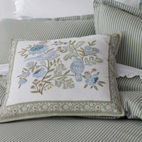 Tira Bird Decorative Square Pillow Cover - Bird Green, 20 in. x 20 in.,Bird Green