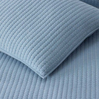 Fara Textured Kantha Quilted Sham - Blue, Standard,Blue