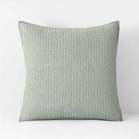 Fara Textured Kantha Quilted Sham - Green, Euro,Green