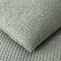 Fara Textured Kantha Quilted Sham - Green, Standard,Green