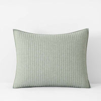 Fara Textured Kantha Quilted Sham - Green, Standard,Green