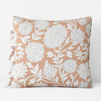 Feliciana Chrysanthemum Reversible Quilted Sham - Clay, Euro,Clay