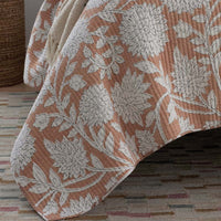 Feliciana Chrysanthemum Reversible Quilted Sham - Clay, Standard,Clay