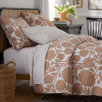Feliciana Chrysanthemum Reversible Quilted Sham - Clay, Standard,Clay