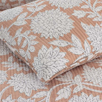 Feliciana Chrysanthemum Reversible Quilted Sham - Clay, Standard,Clay