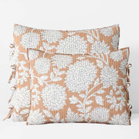 Feliciana Chrysanthemum Reversible Quilted Sham - Clay, Standard,Clay