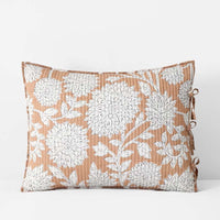 Feliciana Chrysanthemum Reversible Quilted Sham - Clay, Standard,Clay