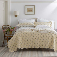 Flower Delight Reversible Quilted Sham - Ivory, Standard,Ivory