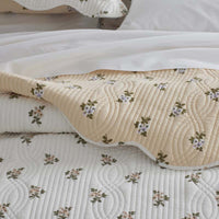 Flower Delight Reversible Quilted Sham - Ivory, Standard,Ivory
