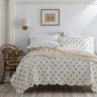 Flower Delight Reversible Quilt - Ivory, Twin/Twin XL,Ivory