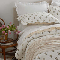 Flower Delight Reversible Quilt - Ivory, Twin/Twin XL,Ivory