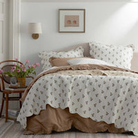 Flower Delight Reversible Quilt - Ivory, Twin/Twin XL,Ivory
