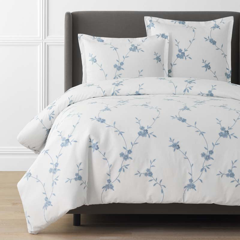 Brinda Floral Duvet Cover - White, Twin/Twin XL,White