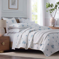Brinda Floral Quilted Sham - White, Standard,White