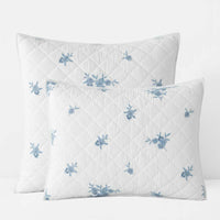 Brinda Floral Quilted Sham - White, Standard,White