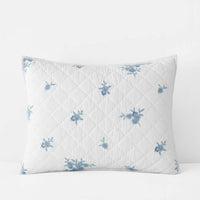 Brinda Floral Quilted Sham - White, Standard,White