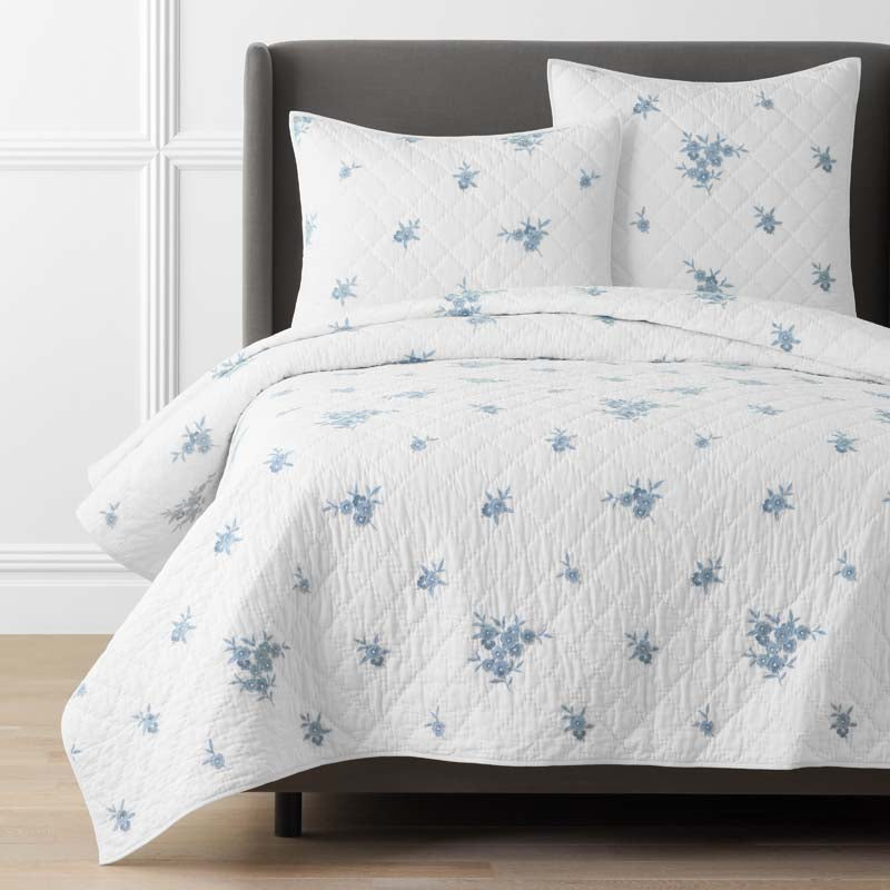 Brinda Floral Quilt - White, Twin/Twin XL,White