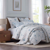 Brinda Floral Quilt - White, Twin/Twin XL,White