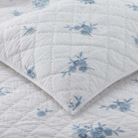 Brinda Floral Quilt - White, Twin/Twin XL,White