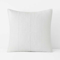 Texture Block Quilted Sham - White, Euro,White