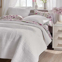 Texture Block Quilted Sham - White, Standard,White